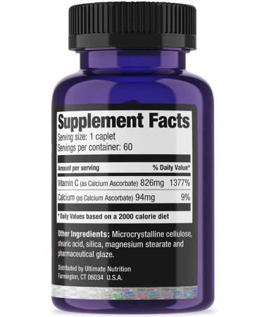 Ultimate Nutrition Vitamin C Calcium Vitamin C 826 mg Antioxidant 60 table - Buy Online on GoSupps.com