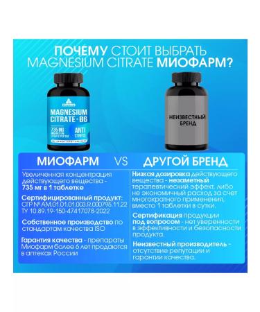 Miopharm Vitamins Magnesium B6 Magnesium Citrate 735 mg - Buy Online on GoSupps.com