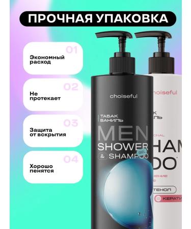 Choiseful Set of hair shampoo and shower gel 2x1000 ml - Buy Online on GoSupps.com
