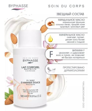 Byphasse Body milk with sweet almond oil 500 ml - Buy Online on GoSupps.com