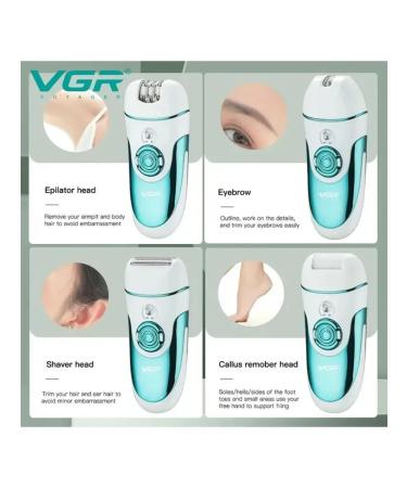 VGR Female epalator 4 in 1 electric shock for hair removal - Buy Online on GoSupps.com