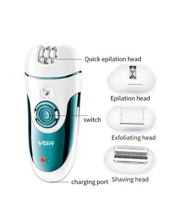 VGR Female epalator 4 in 1 electric shock for hair removal - Buy Online on GoSupps.com