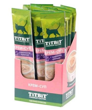 Titbit Cream-soup for cats with pieces of rabbit 10g x 16 pcs