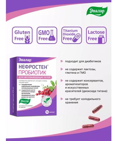Evalar Nephrosten probiotic 15 capsules - Buy Online on GoSupps.com