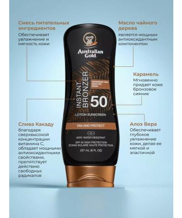 Australian Gold Sunscreen SPF 50 Bronzer - Buy Online on GoSupps.com