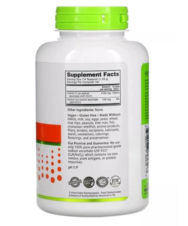 NutriBiotic Sodium ascorbate Vitamin C Sodium Askorbat 227g - Buy Online on GoSupps.com