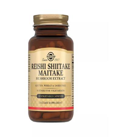 SOLGAR Capsules Extract of Reishi mushrooms Shiitak and Maitaka 50 pieces