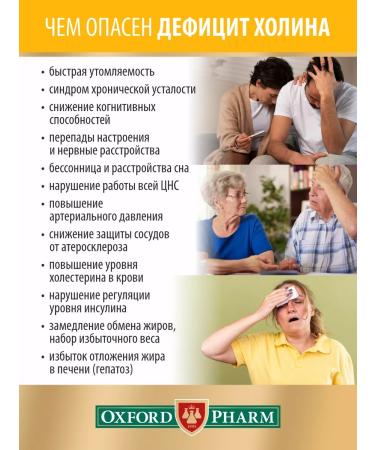 OXFORD PHARM Choline 500 vitamin B4 for the brain and memory for the liver - Buy Online on GoSupps.com