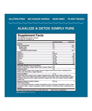 Amazing Grass Alkalize & Detox to reduce acidity and eliminate toxins - Buy Online on GoSupps.com