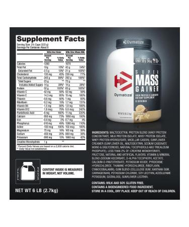 Dymatize Super Mass Gainer Heiner with creatine for gaining mass 2700 g - Buy Online on GoSupps.com