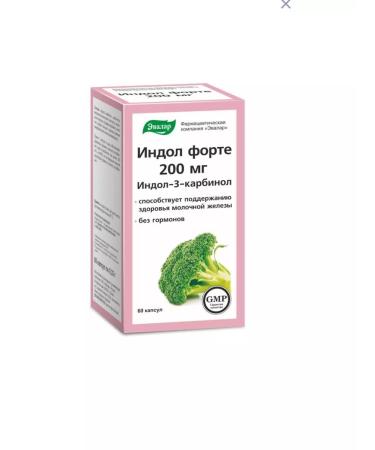 Evalar Indol Forte 200 mg 60 capsules - Buy Online on GoSupps.com