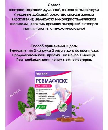 Evalar Rheumatlex capsules 60 pcs 310 mg+bio tea for the joints - Buy Online on GoSupps.com