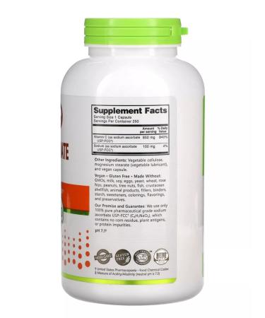 NutriBiotic Sodium ascorbate vitamin C Sodium ascorbat 250 capsules - Buy Online on GoSupps.com