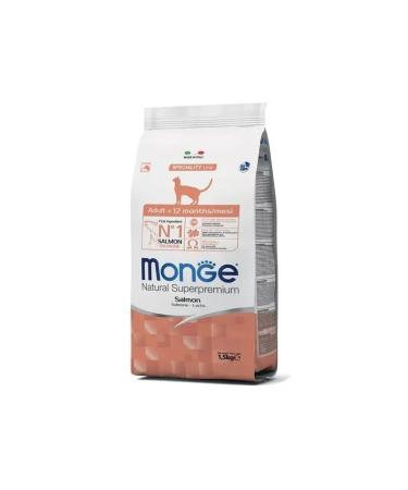 MONGE Adult cat dry food for adult cats with salmon 1.5 kg - Buy Online on GoSupps.com