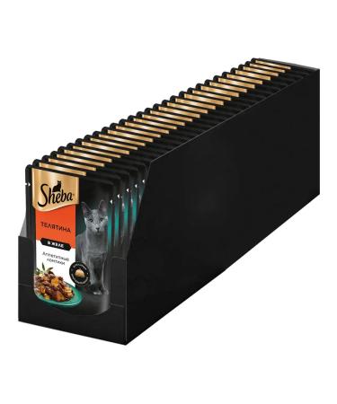 Sheba Cat food for cats Wet veal jelly 75 g 28 pcs - Buy Online on GoSupps.com