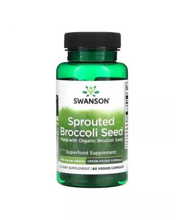 Swanson Germinated broccoli seeds 400 mg 60 plant capsules