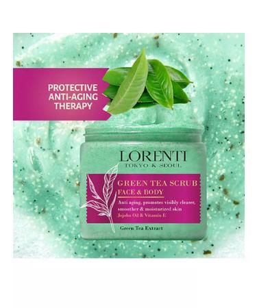 LORENTI Face and body scrub green tea 500ml - Buy Online on GoSupps.com