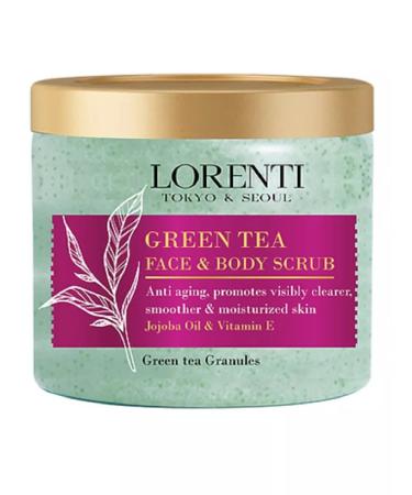 LORENTI Face and body scrub green tea 500ml - Buy Online on GoSupps.com