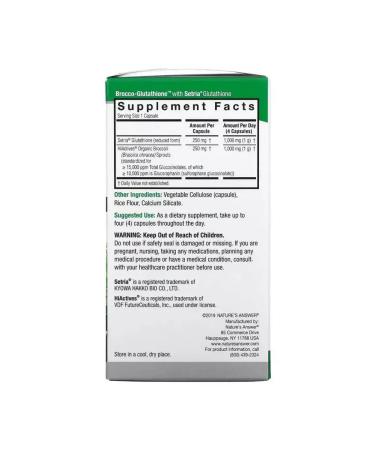 Nature's Answer Brocco-Glutathione with broccoli and glutathione 60 capsules - Buy Online on GoSupps.com