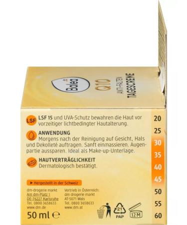 Balea Facial Facial Cream Q10 from wrinkles SPF15 omega acid 50ml - Buy Online on GoSupps.com
