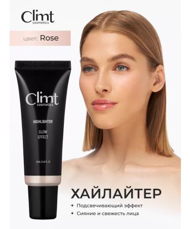 CLIMTCOSMETICS Liquid cream highlighter for the face and body with shine Rose