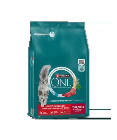 PURINA ONE Feed for sterilized cats with beef 3 kg - Buy Online on GoSupps.com