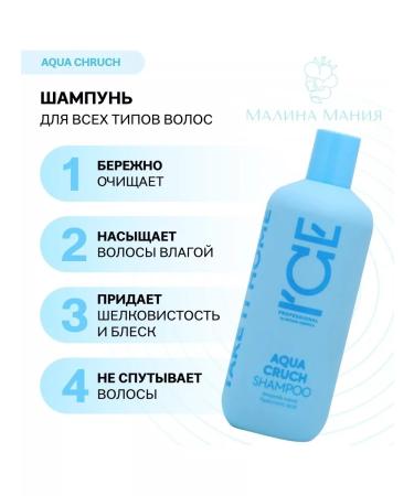 ICE PROFESSIONAL by NATURA SIBERICA Moisturizing shampoo for all hair types Aqua Cruch 250ml