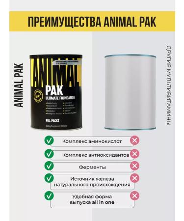 Animal Vitamin-mineral complex Pak 30 8 tablets - Buy Online on GoSupps.com