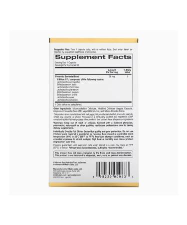 California Gold Nutrition Bifidobacteria lactobacilli USMing US - Buy Online on GoSupps.com