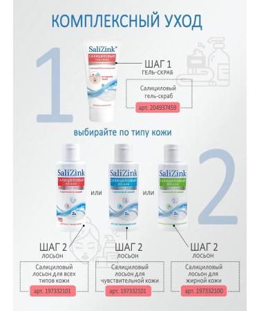 SaliZink Salicylic lotion with zinc and sulfur from acne 100 ml. 2 pcs - Buy Online on GoSupps.com