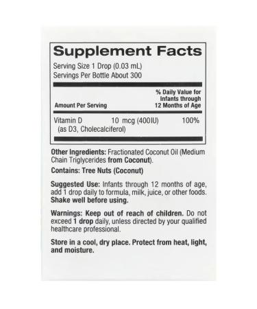 California Gold Nutrition Vitamin D3 drops for children - Buy Online on GoSupps.com