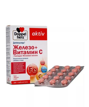 Doppelherz Iron+vitamin C+histidine+folic acid No. 30 - Buy Online on GoSupps.com