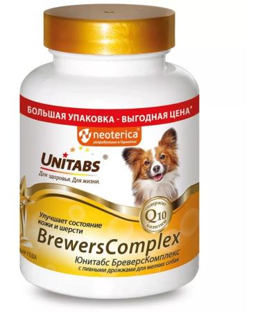 UNITABS Brevers Complex for the skin and wool of small dogs 200tab - Buy Online on GoSupps.com