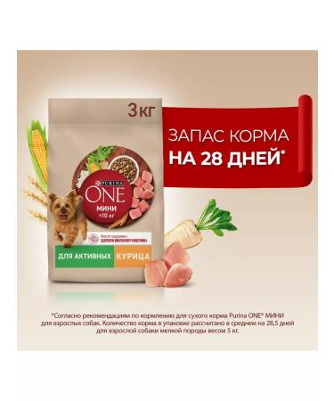 PURINA ONE Dry food for active small dogs chicken and rice - 3 kg - Buy Online on GoSupps.com