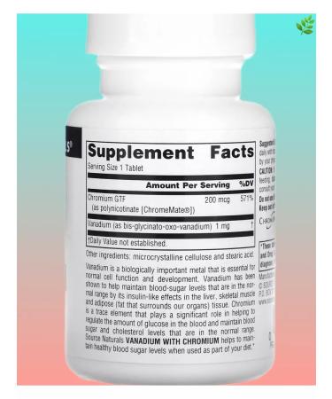 Source Naturals Vanadium + chrome 90 tablets - Buy Online on GoSupps.com