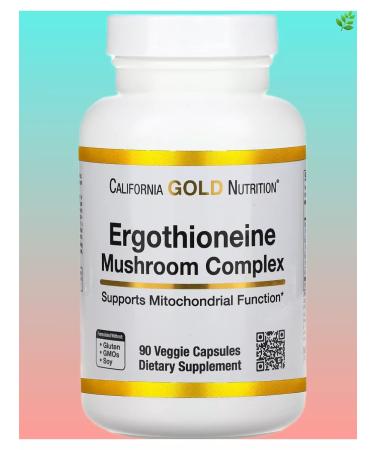 California Gold Nutrition Mushroom complex + ergotionein 90 plant capsules