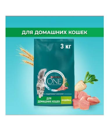 PURINA ONE Dry food for domestic cats with turkey 3kg