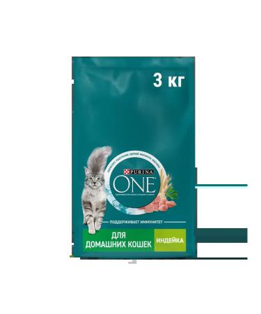 PURINA ONE Dry food for domestic cats with turkey 3kg - Buy Online on GoSupps.com
