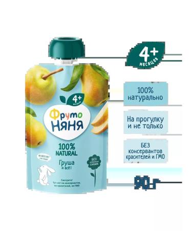 Frutonyanya Fruit puree from 4 months from pears 90 g 12 pcs - Buy Online on GoSupps.com