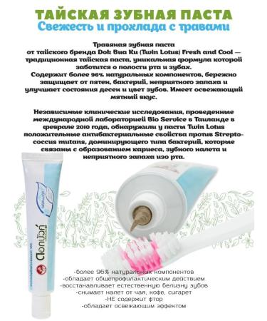 TWIN LOTUS Thai toothpastes without fluorine from a smell raid 2 pcs*100 g - Buy Online on GoSupps.com