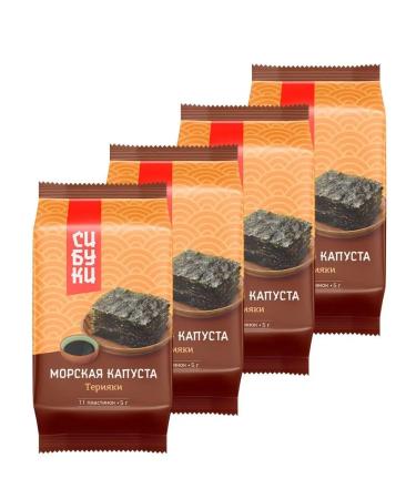 Shibuki Sibuka Teriyaki's seaweed chips 5 g x 4 pcs - Buy Online on GoSupps.com