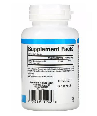 Natural Factors Vitamin K2 Vitamin K2 - Buy Online on GoSupps.com