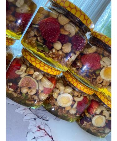 Honey Gift Walnut mix with strawberries and apricot in linden honey - Buy Online on GoSupps.com
