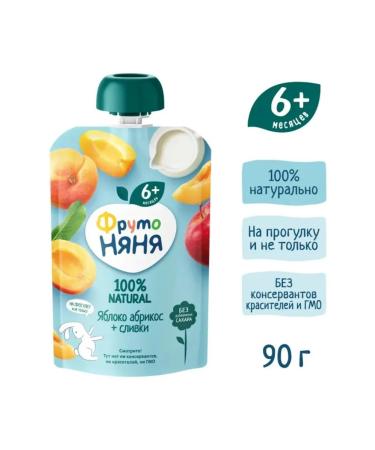 Frutonyanya Puree from apples and apricots with cream 90 g 6 pcs