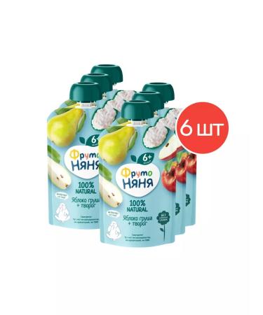 Frutonyanya Puree from apples and pears with cottage cheese 90g from 6 pcs