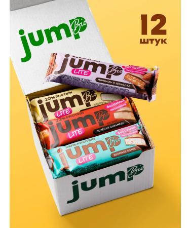 Jump Bio Protein bars MIX 4 tastes 12 pcs 40 g - Buy Online on GoSupps.com