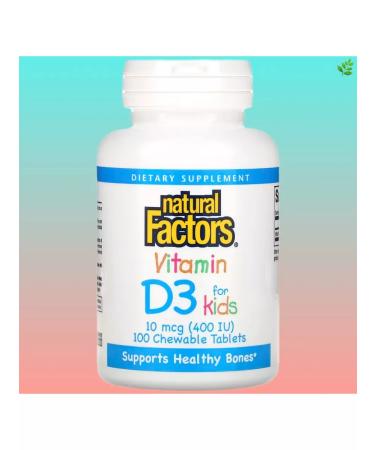Natural Factors Vitamin D3 strawberry taste 10 g (400 IU)
