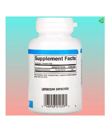 Natural Factors Vitamin D3 strawberry taste 10 g (400 IU) - Buy Online on GoSupps.com