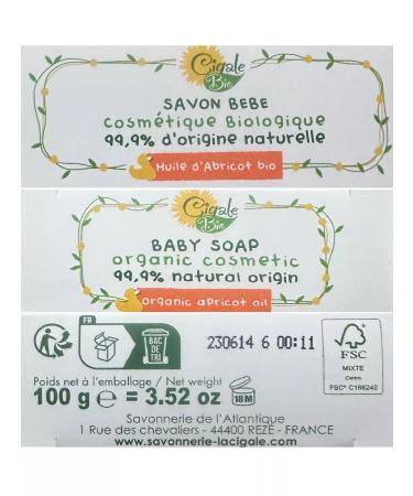 La Cigale Children's soap with apricot oil organic 100 g France - Buy Online on GoSupps.com