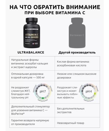 UltraBalance Vitamin C natural for immunity 500 mg - Buy Online on GoSupps.com